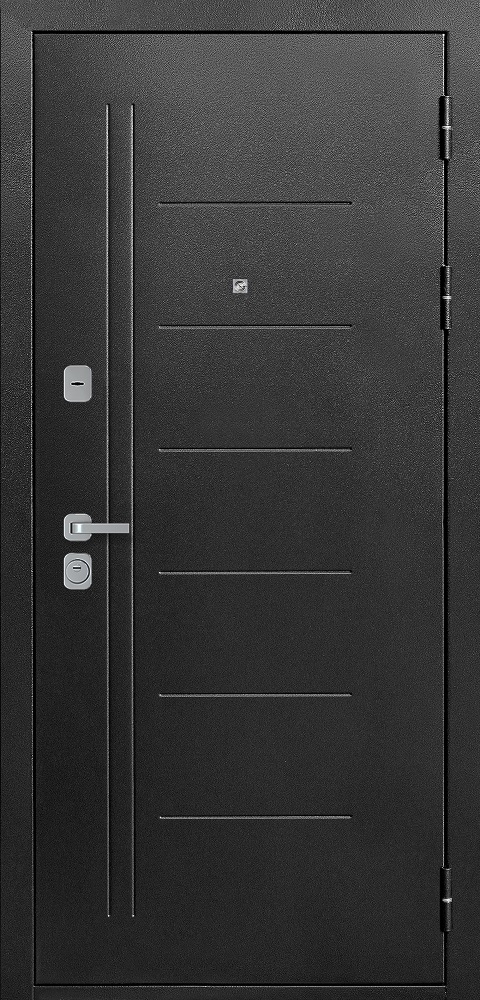 Феррони Входная дверь 9 см Серебро Зеркало, арт. 0003785 - фото №1 (внешняя сторона)